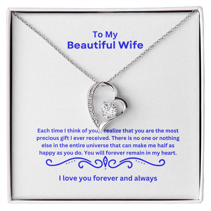 To My Be3utiful Wife Forever Love Necklace