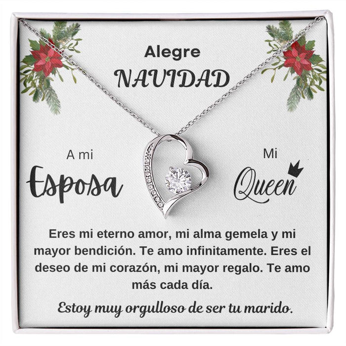 Merry Christmas To My Queen Spanish Forever Love Necklace