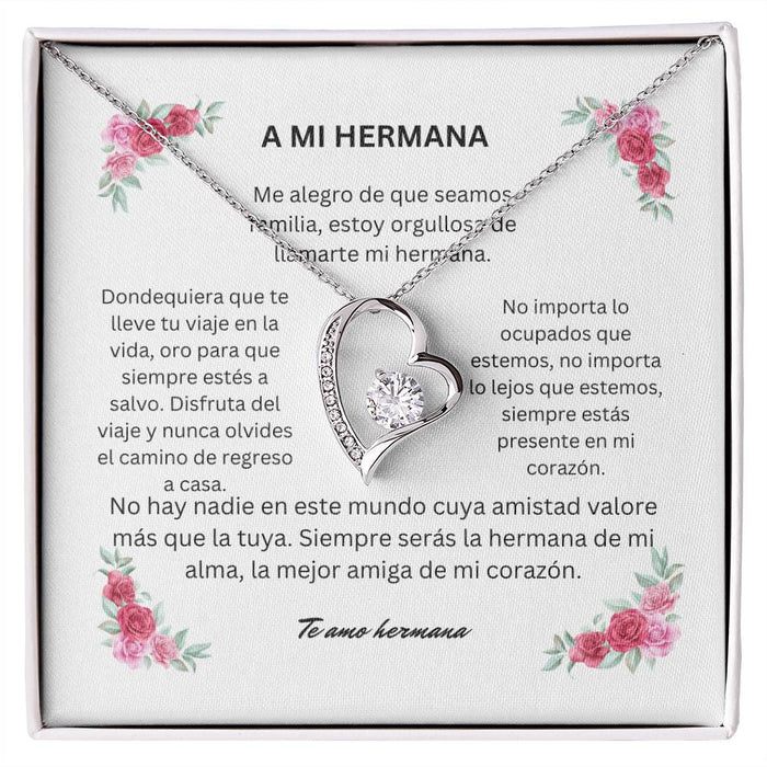 Spanish To My Sister Forever Love Necklace
