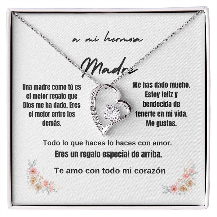 To my Mother in Spanish Love knot necklace