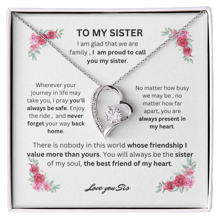 To My Sister Forever Love Necklace