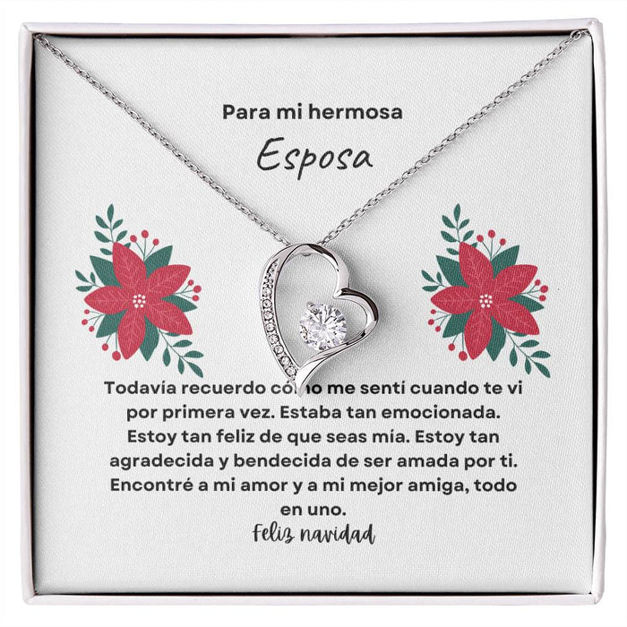 To My Beautiful Wife Merry Christmas Spanish Forever Love Necklace