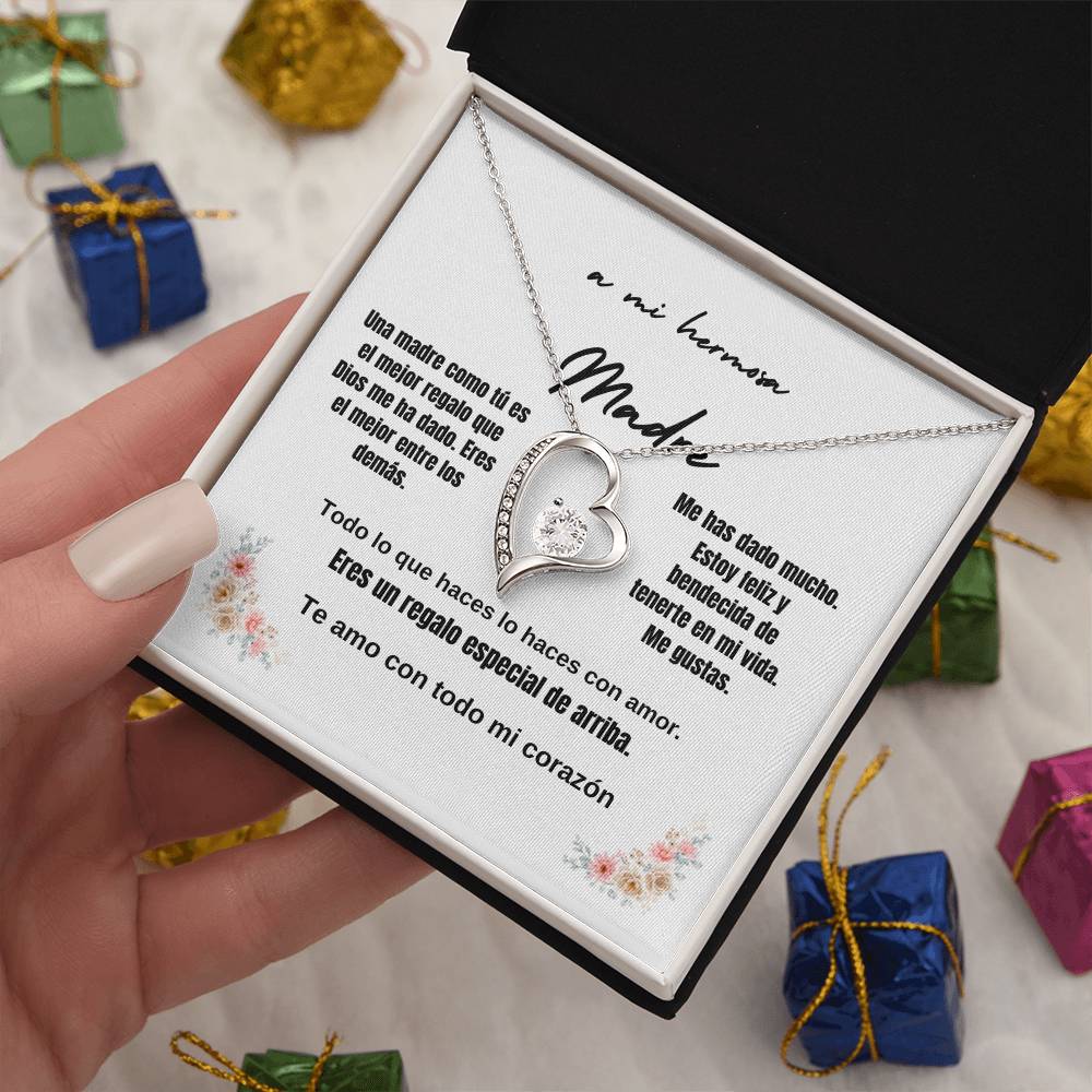 To my Mother in Spanish Love knot necklace