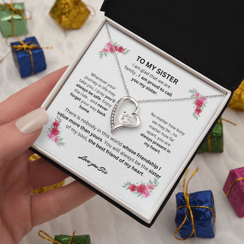 To My Sister Forever Love Necklace