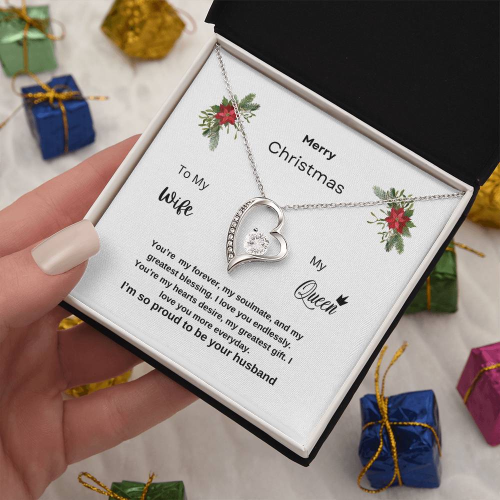 Merry Christmas To My  Queen Forever Love Necklace