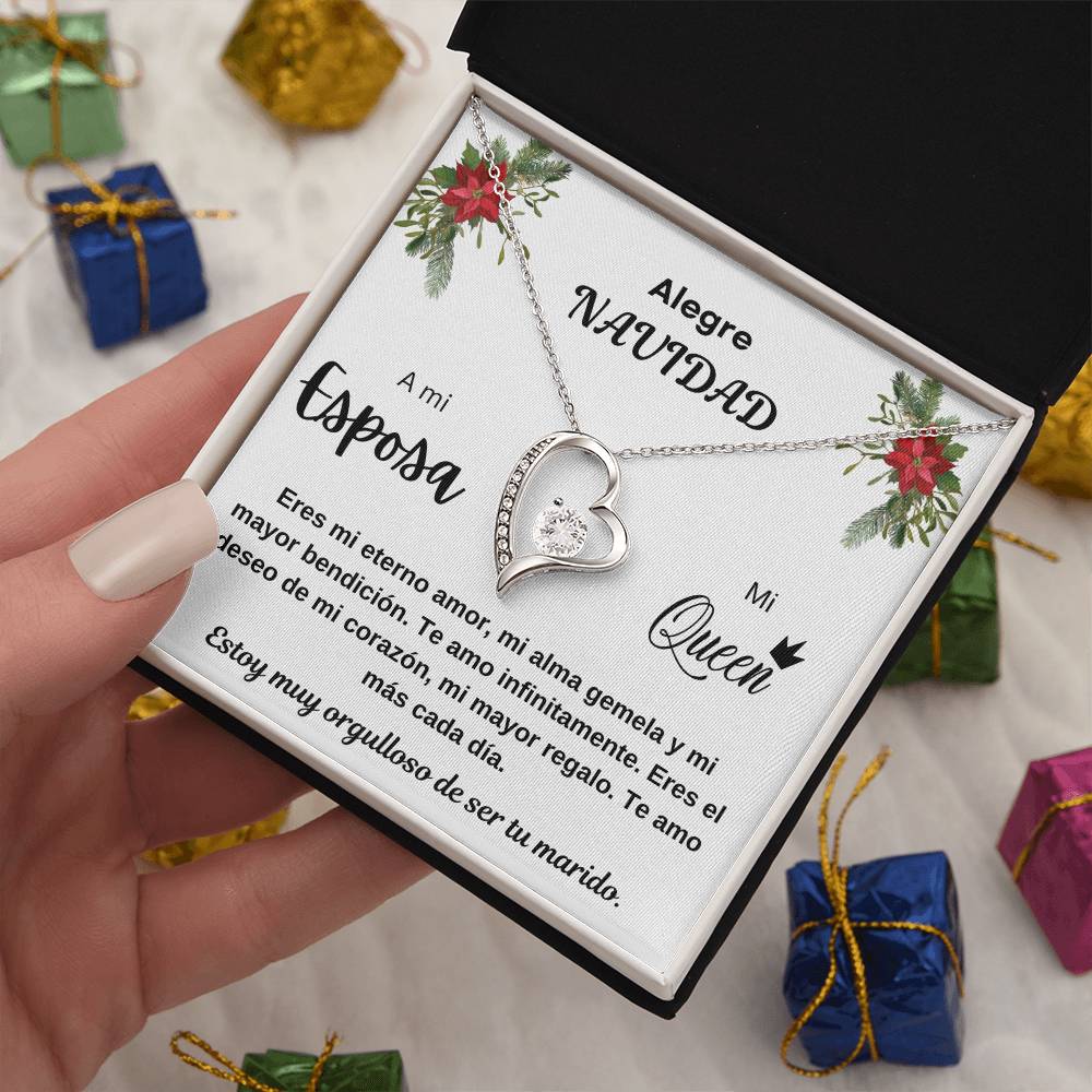 Merry Christmas To My Queen Spanish Forever Love Necklace