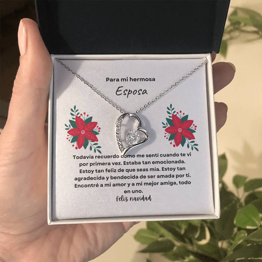 To My Beautiful Wife Merry Christmas Spanish Forever Love Necklace