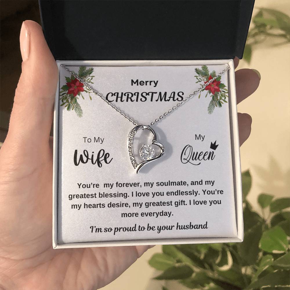 Merry Christmas To My Queen Forever Love Necklace