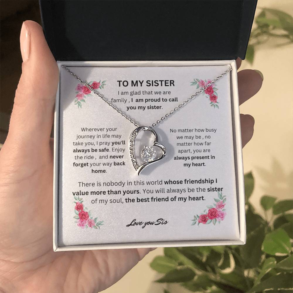 To My Sister Forever Love Necklace