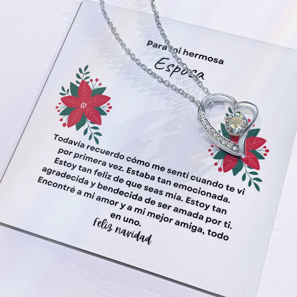 To My Beautiful Wife Merry Christmas Spanish Forever Love Necklace