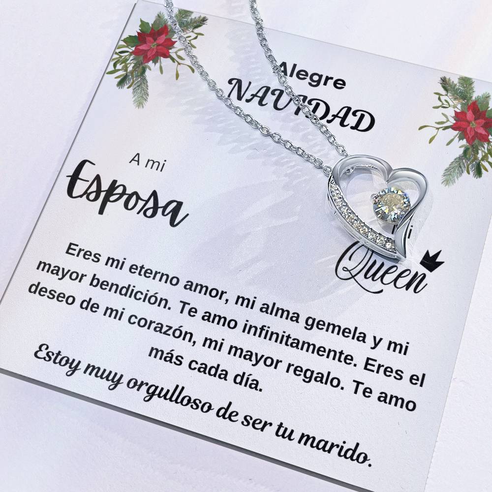 Merry Christmas To My Queen Spanish Forever Love Necklace