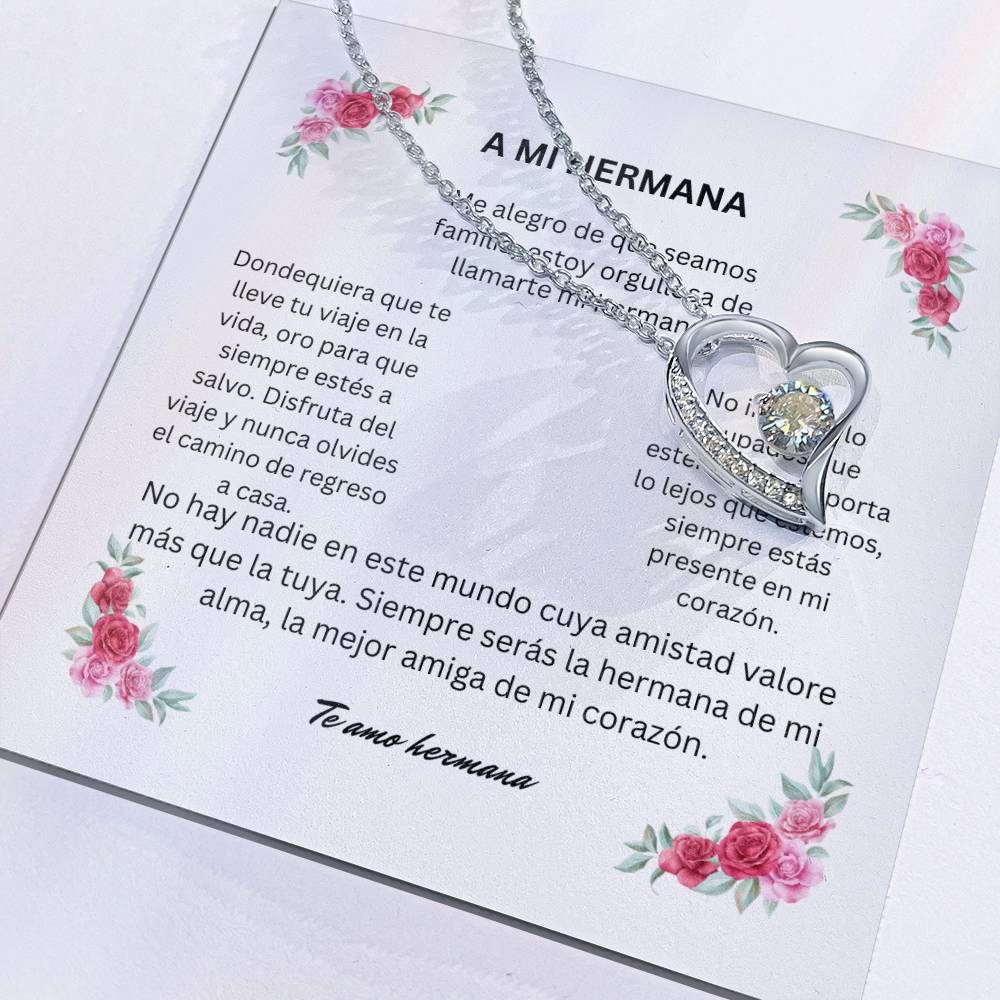 Spanish To My Sister Forever Love Necklace
