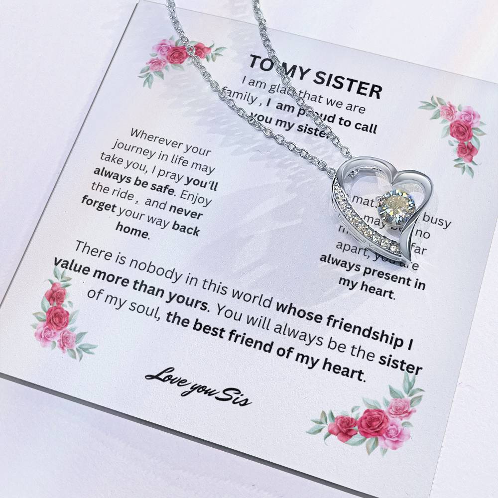 To My Sister Forever Love Necklace