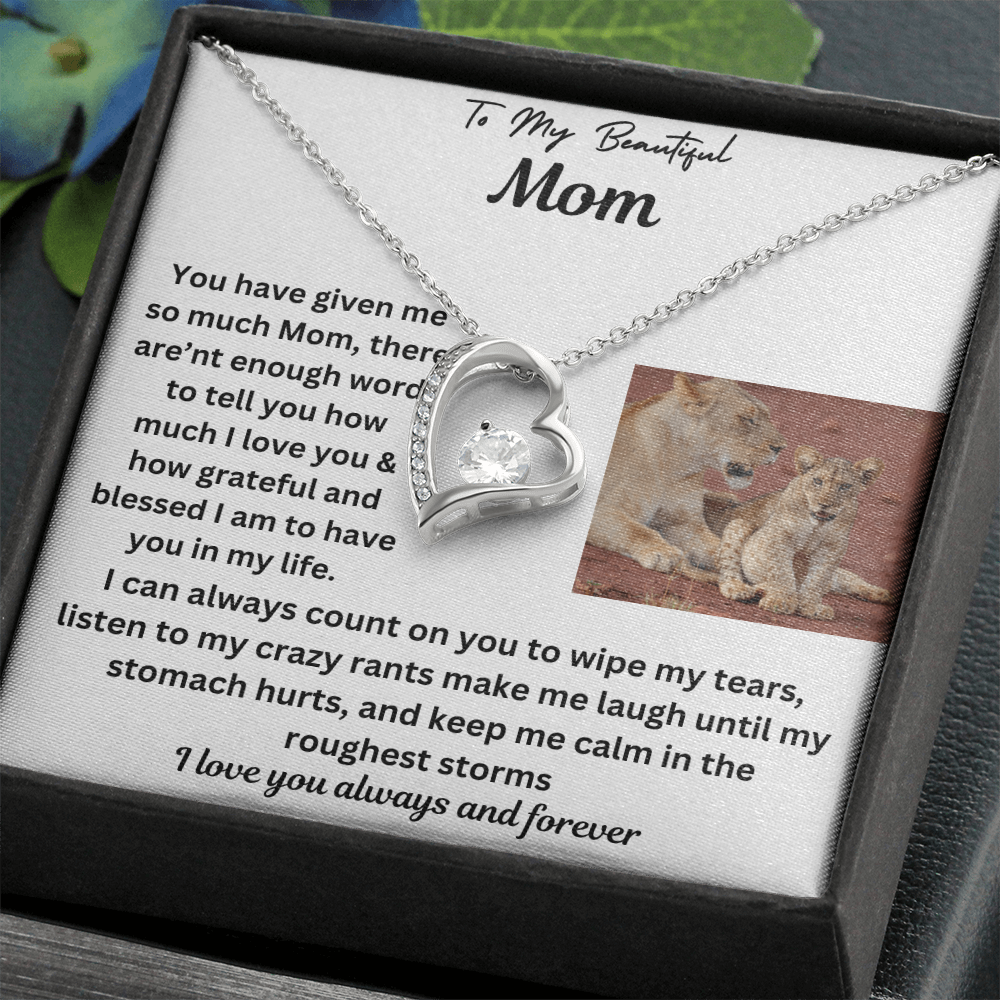 To My Beautiful Mom Forever Love Necklace