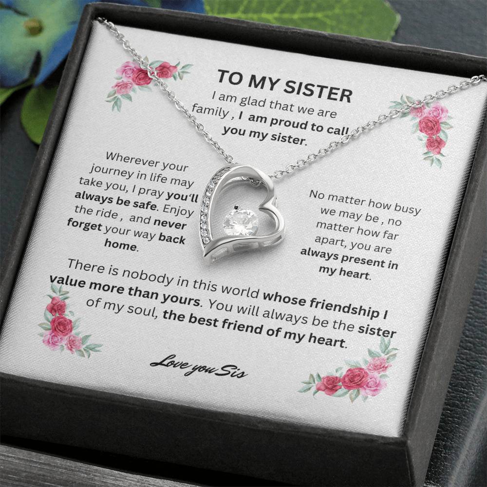 To My Sister Forever Love Necklace
