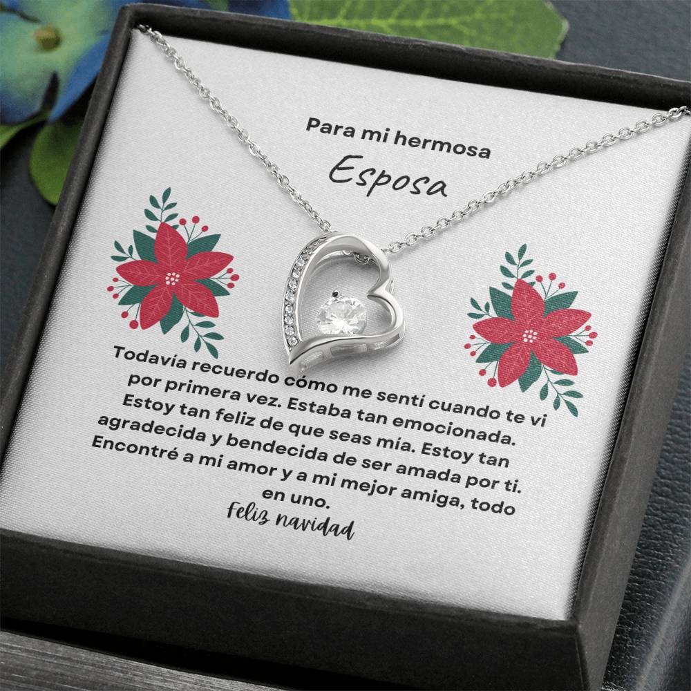 To My Beautiful Wife Merry Christmas Spanish Forever Love Necklace