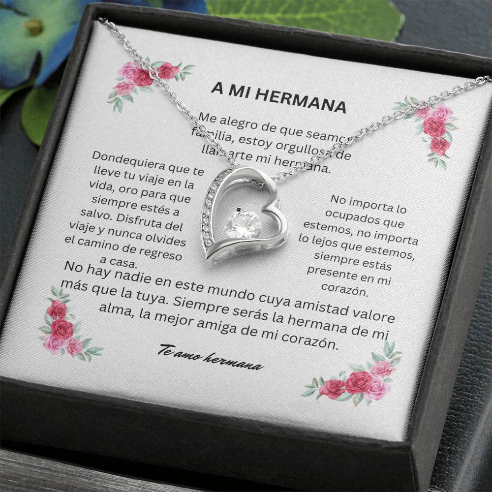 Spanish To My Sister Forever Love Necklace