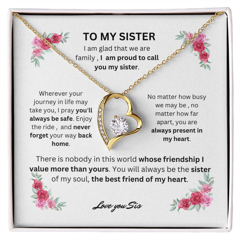 To My Sister Forever Love Necklace