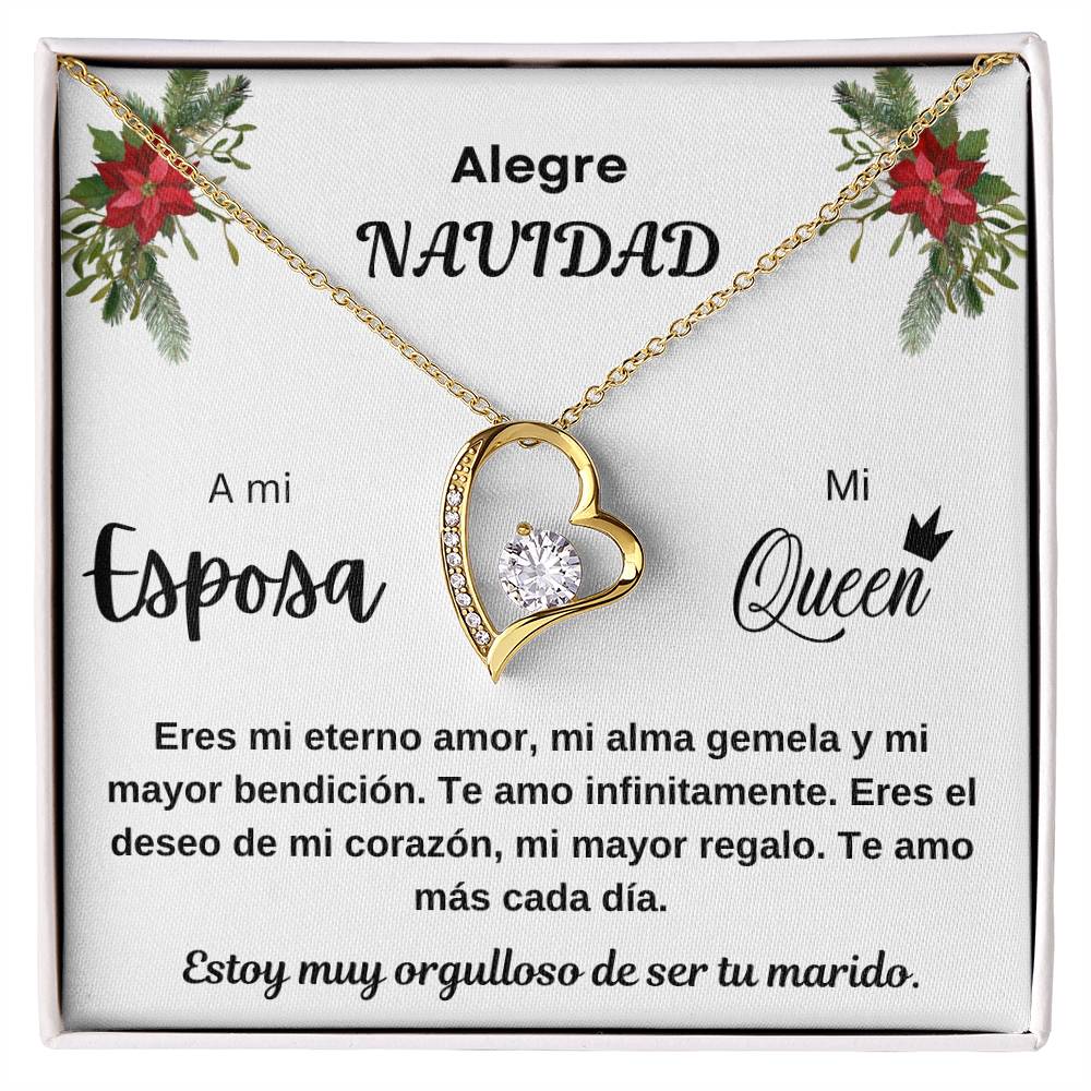 Merry Christmas To My Queen Spanish Forever Love Necklace