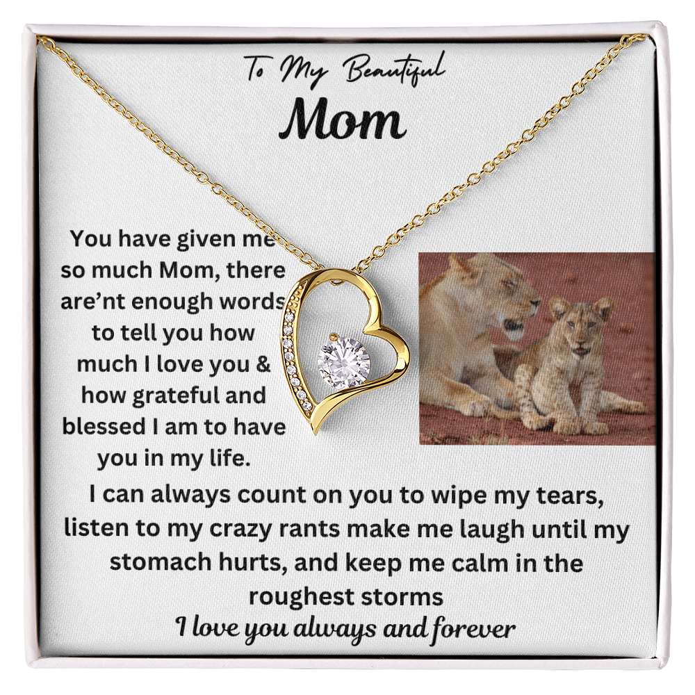 To My Beautiful Mom Forever Love Necklace