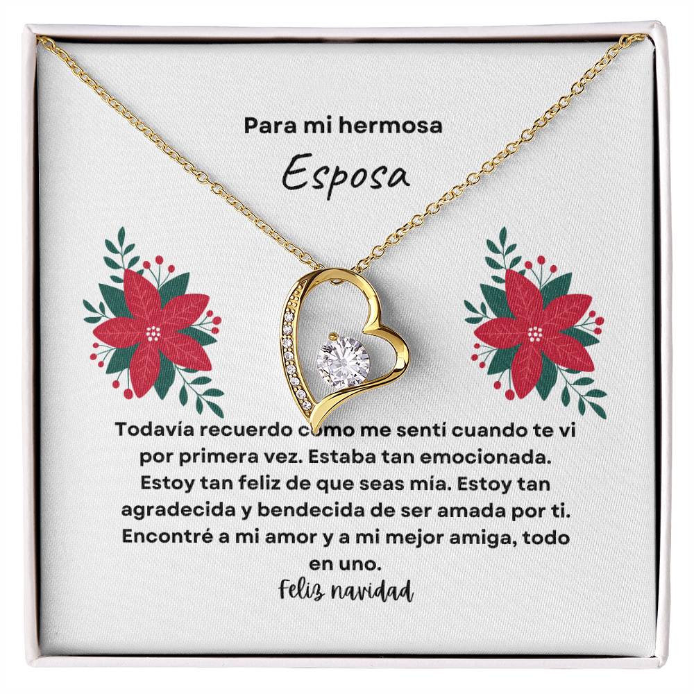 To My Beautiful Wife Merry Christmas Spanish Forever Love Necklace