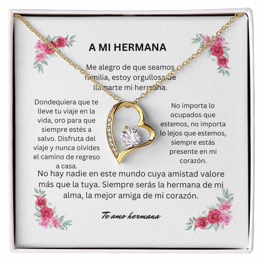 Spanish To My Sister Forever Love Necklace