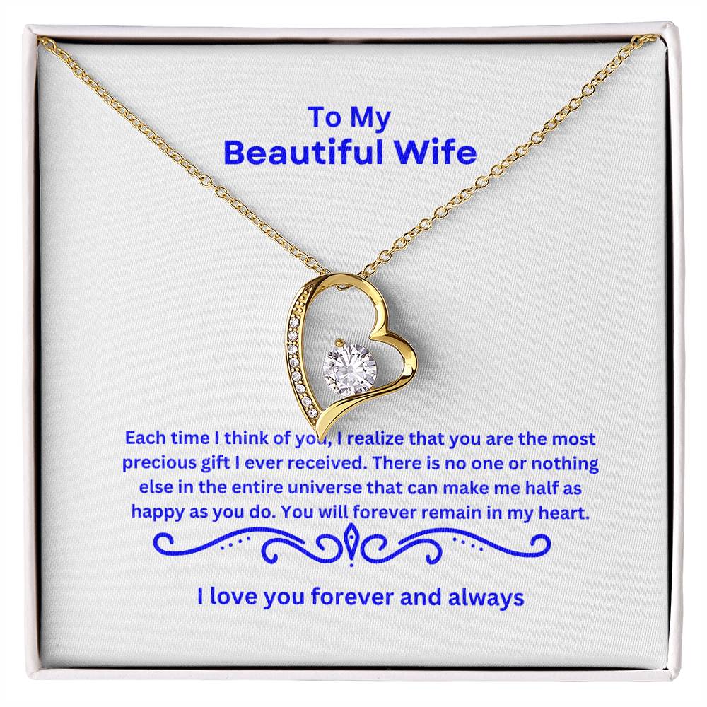 To My Be3utiful Wife Forever Love Necklace
