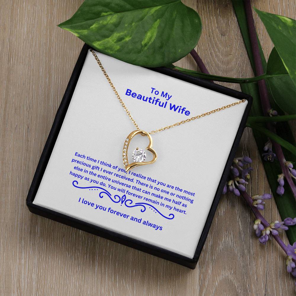 To My Be3utiful Wife Forever Love Necklace