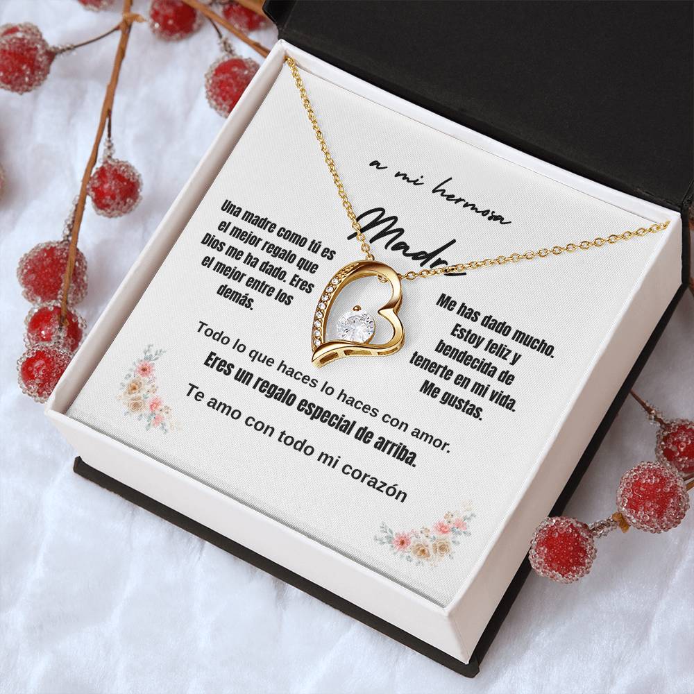 To my Mother in Spanish Love knot necklace
