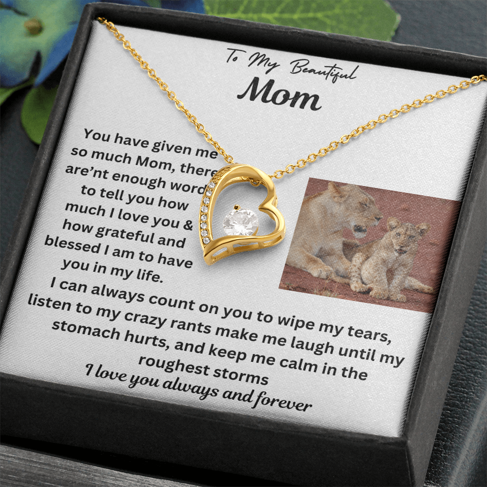To My Beautiful Mom Forever Love Necklace