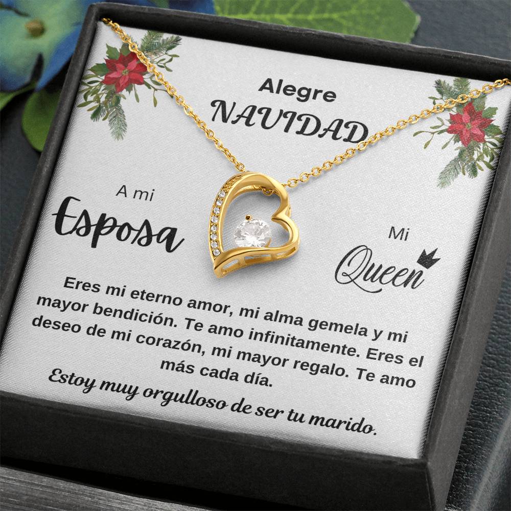 Merry Christmas To My Queen Spanish Forever Love Necklace
