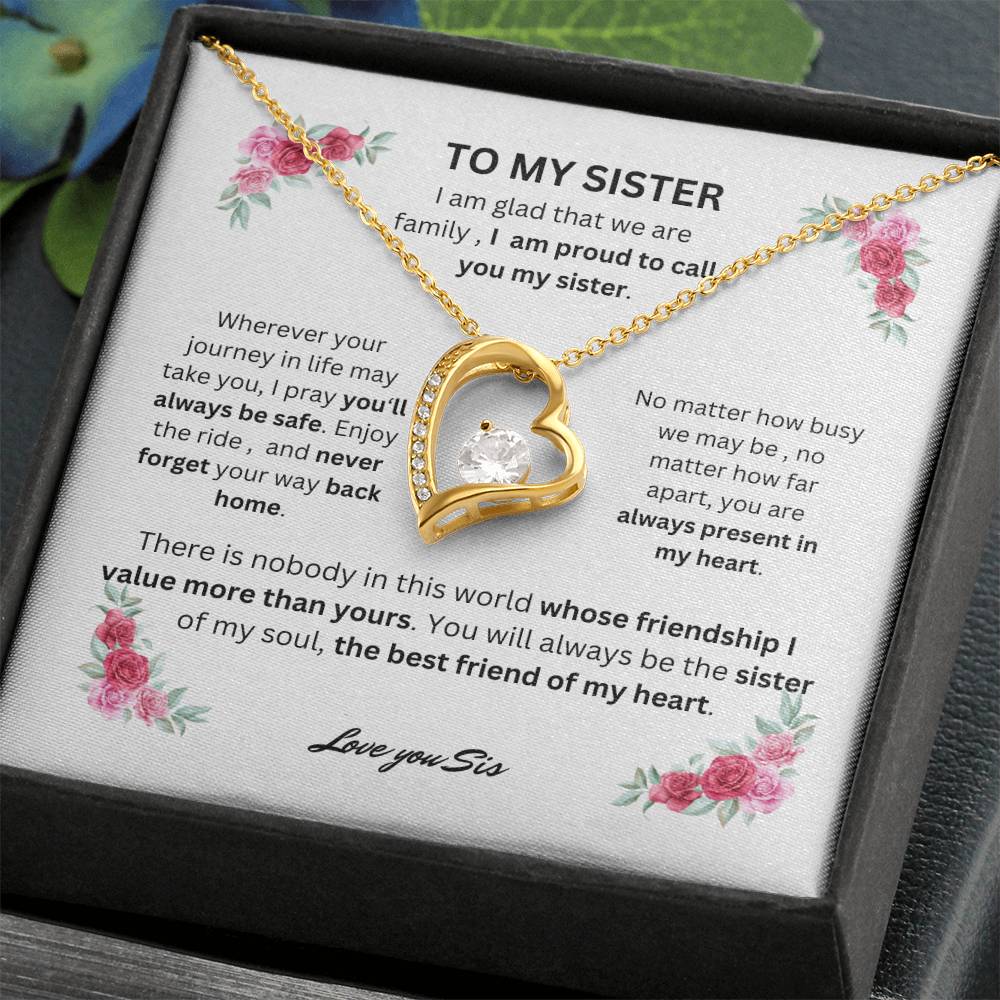 To My Sister Forever Love Necklace