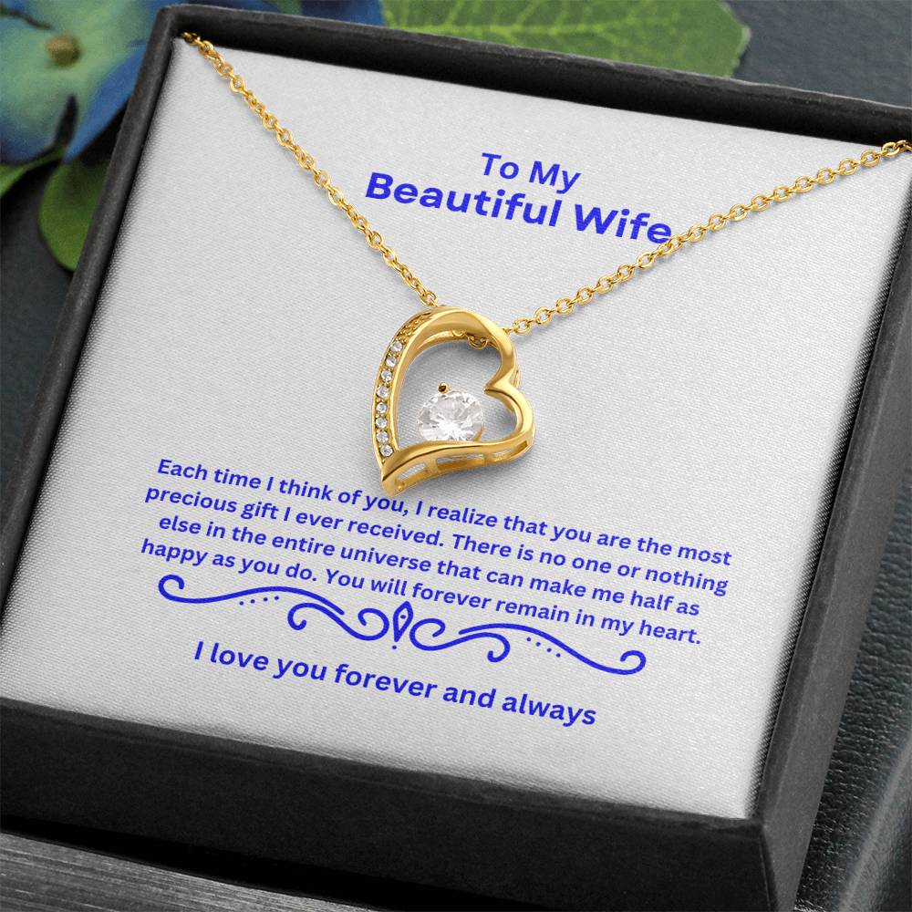 To My Be3utiful Wife Forever Love Necklace
