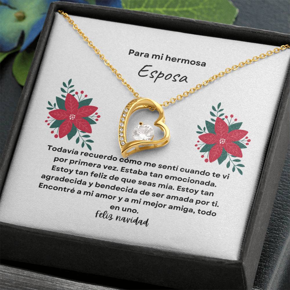 To My Beautiful Wife Merry Christmas Spanish Forever Love Necklace