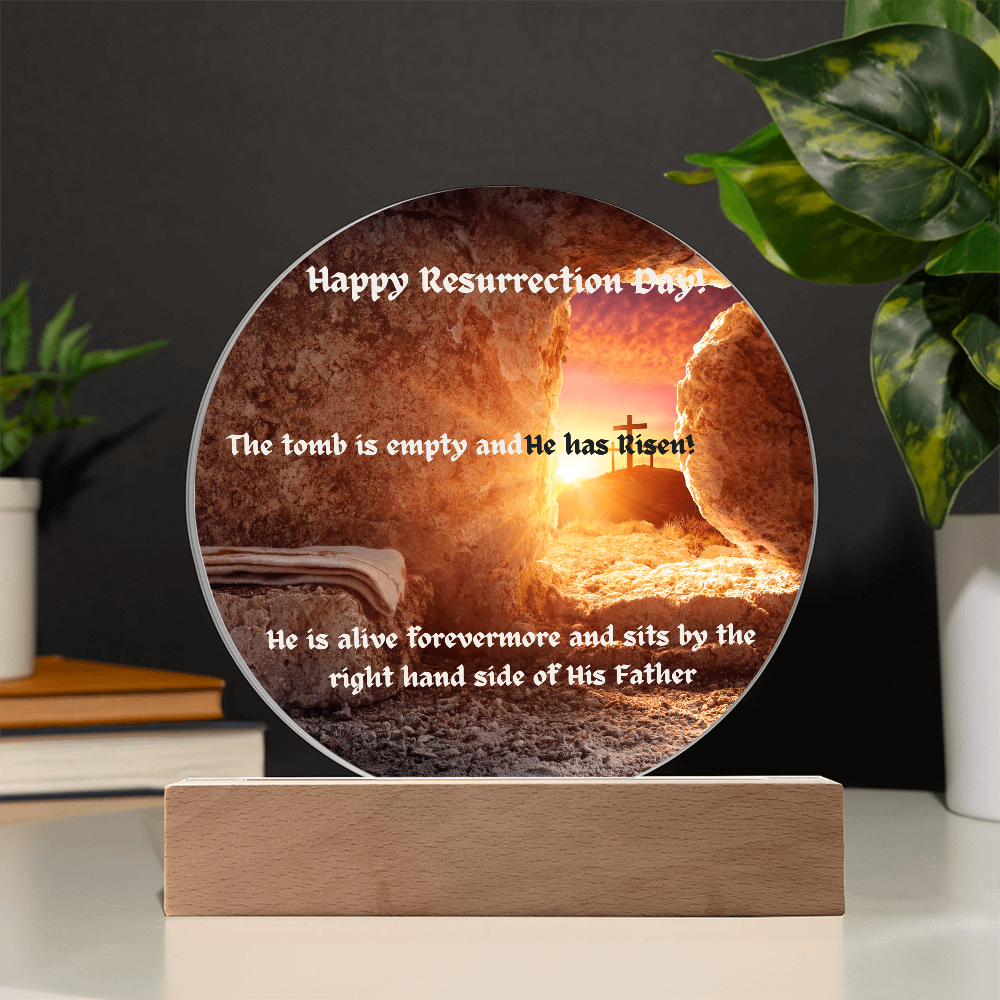 Happy Resurrection Day! Printed Acrylic Circle Plaque