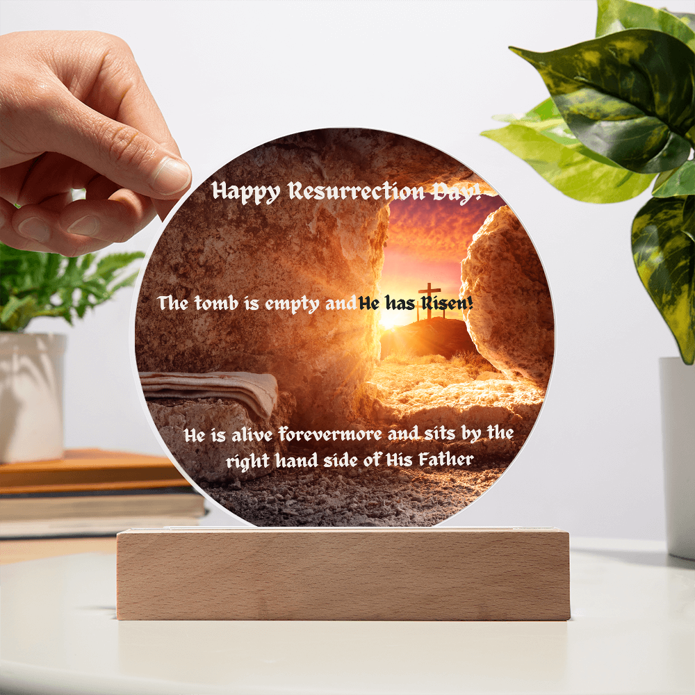 Happy Resurrection Day! Printed Acrylic Circle Plaque