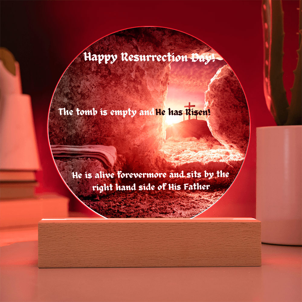 Happy Resurrection Day! Printed Acrylic Circle Plaque