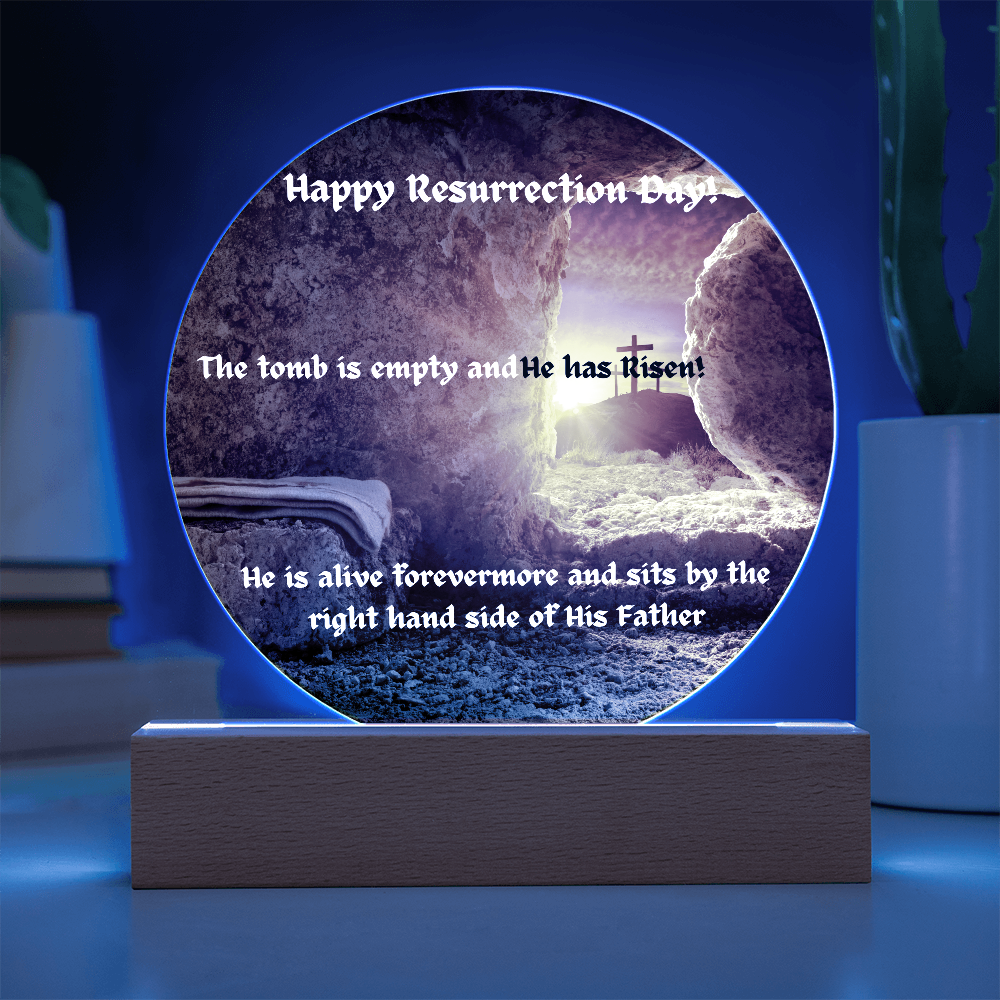 Happy Resurrection Day! Printed Acrylic Circle Plaque