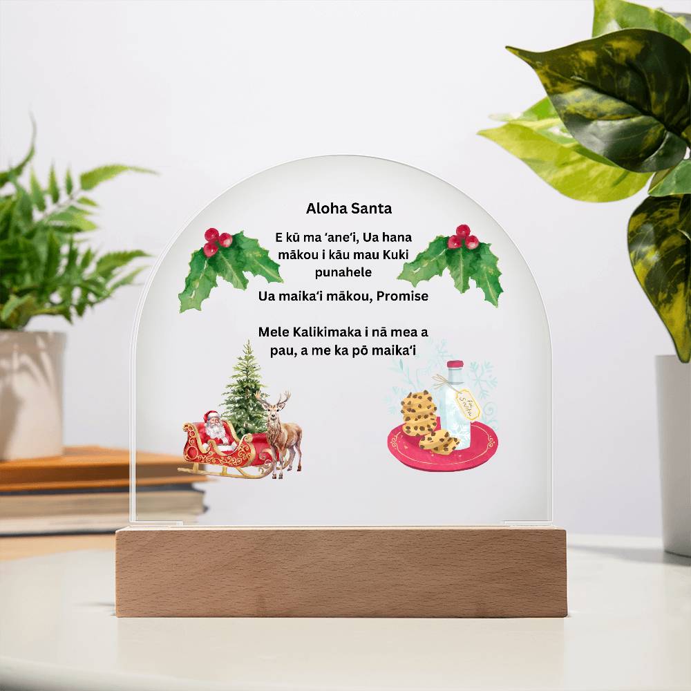 Hawaiian D ear Santa Christmas Dome Plaque