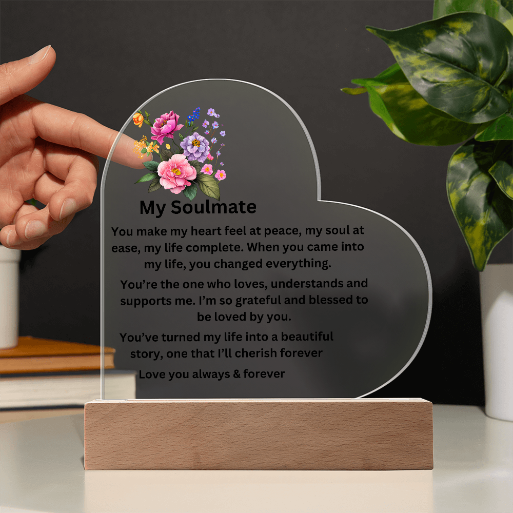 My Soulmate Printed Heart Plaque