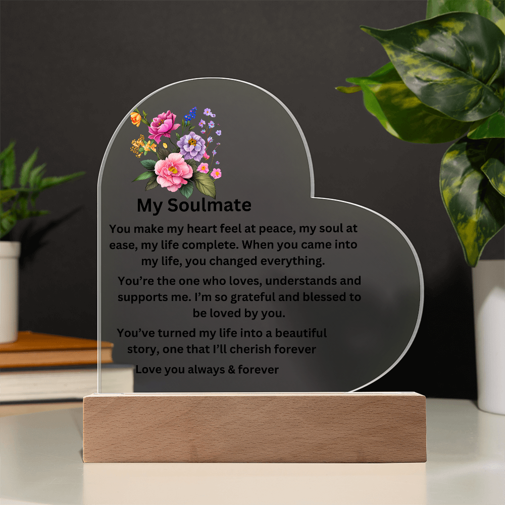 My Soulmate Printed Heart Plaque