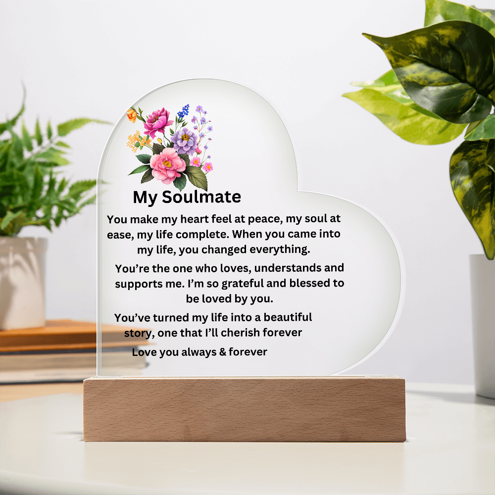 My Soulmate Printed Heart Plaque
