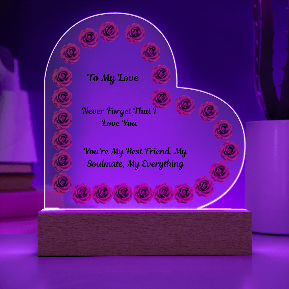 To My Love Acrylic Printed Heart Plaque