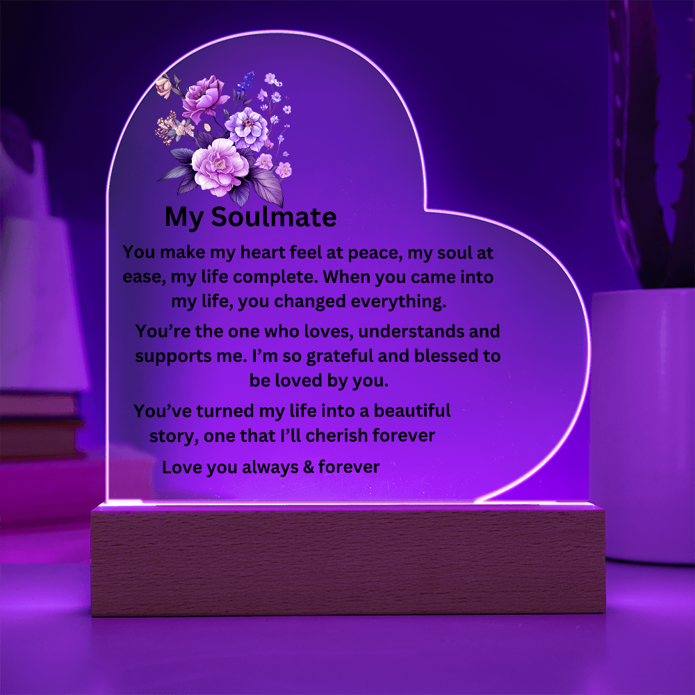 My Soulmate Printed Heart Plaque
