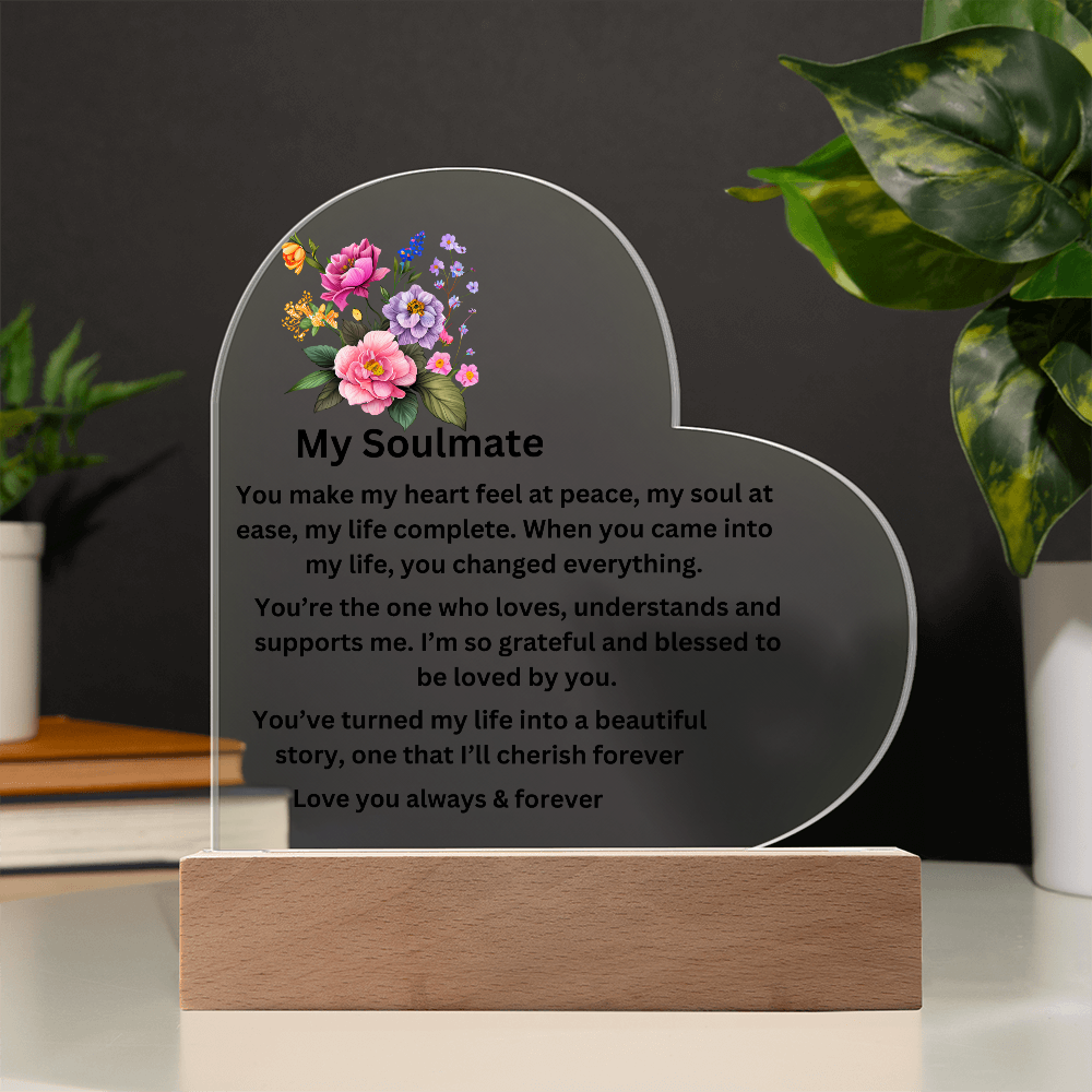 My Soulmate Printed Heart Plaque