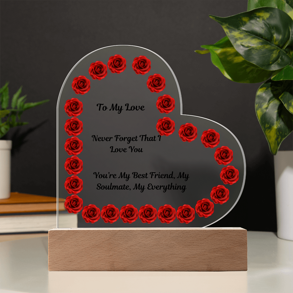 To My Love Acrylic Printed Heart Plaque