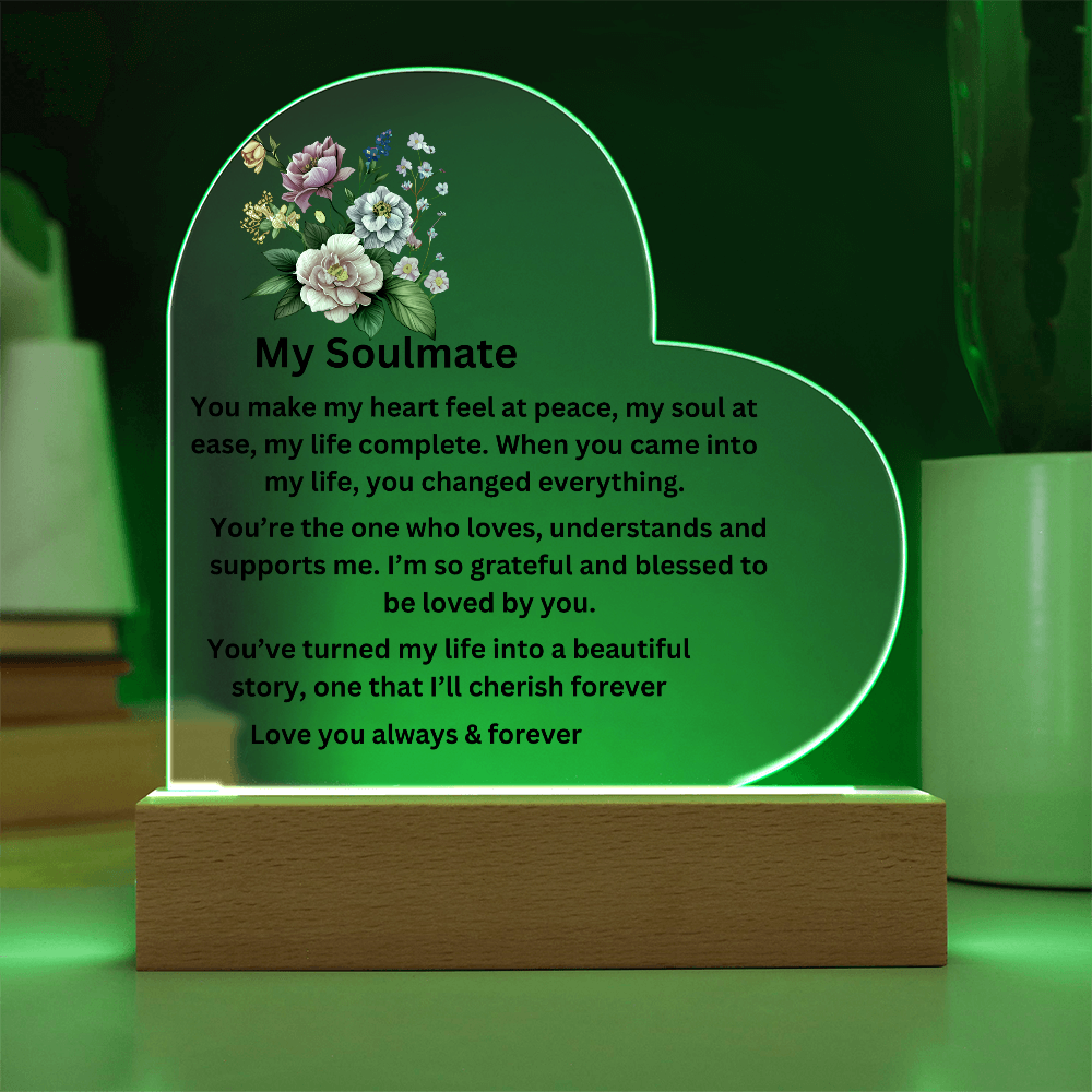 My Soulmate Printed Heart Plaque