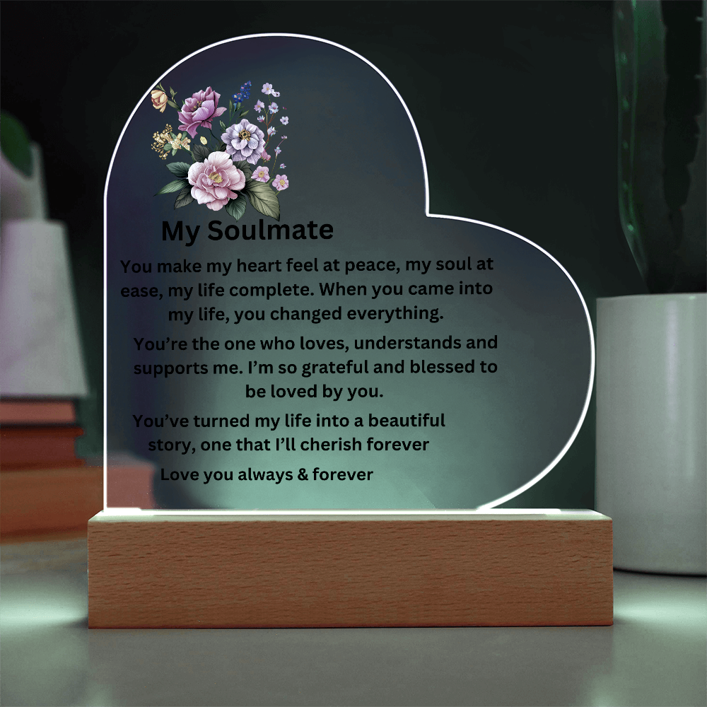 My Soulmate Printed Heart Plaque