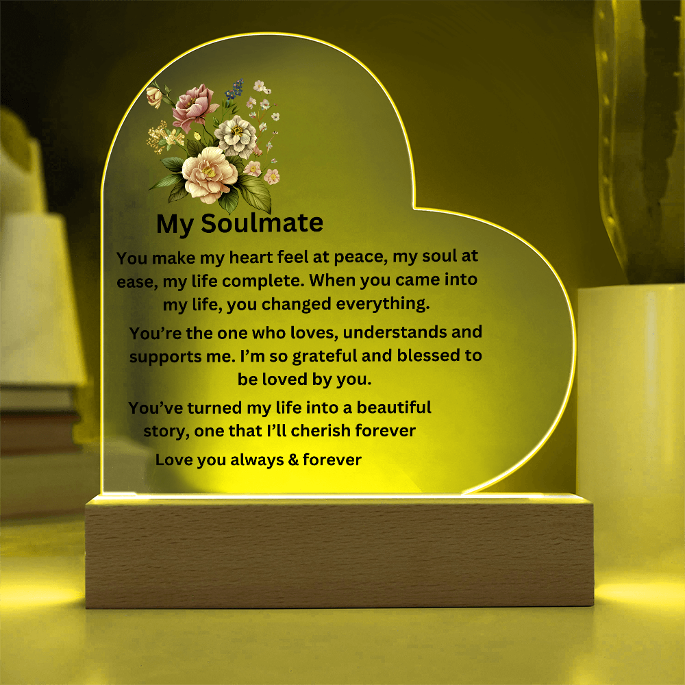 My Soulmate Printed Heart Plaque