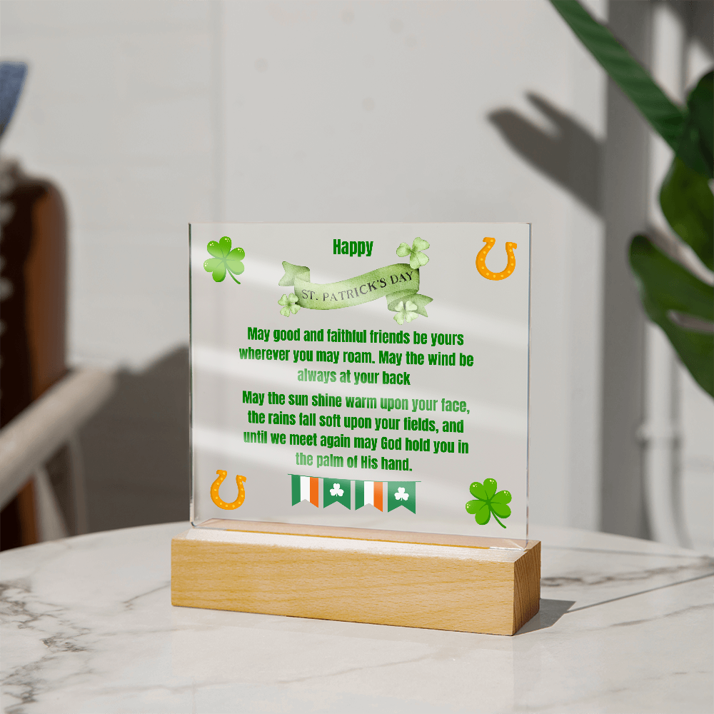 Happy St. Patrick's Day Square Plaque